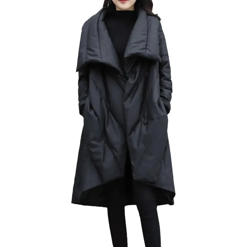 

Loose and fashionable cotton clothes coat 2022 new women's thick warm down cotton jacket long winter jacket A598