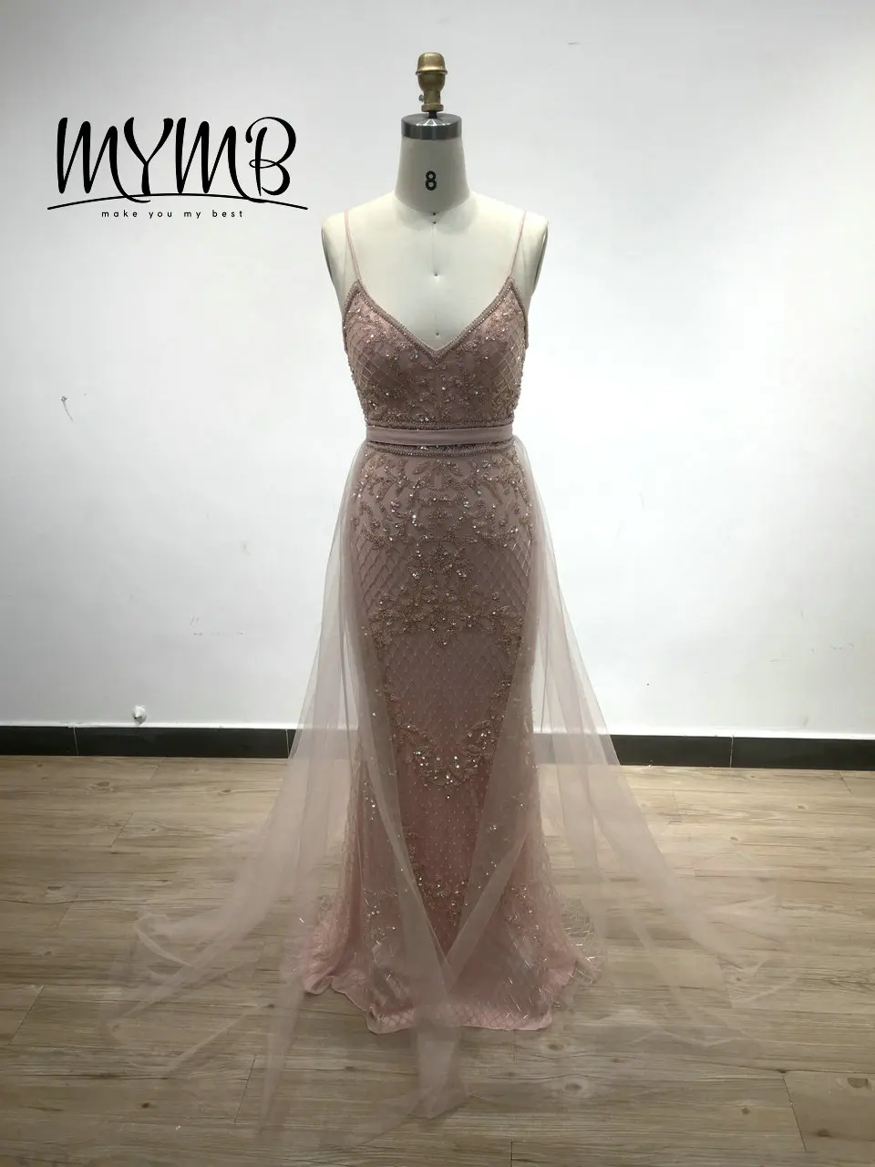 MYMB – robe de soirée de styliste à bretelles Spaghetti, belle robe sirène verte avec jupe amovible MY21105