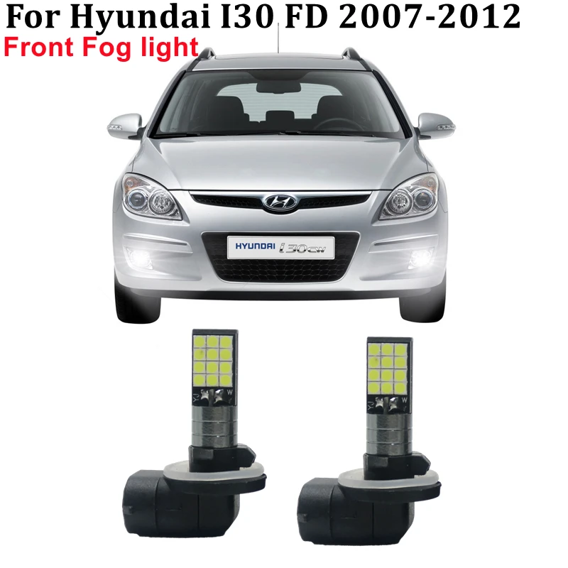 For Hyundai I30 FD station wagon  hatchback 2007-2011 Front fog light 3030chip H27 881 Car Fog Lights Daytime Running Lights 12V