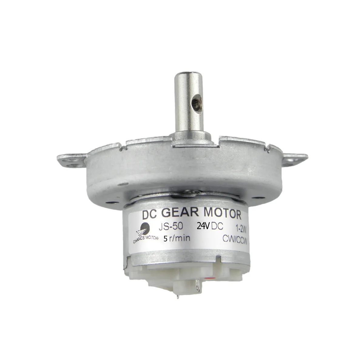 JS-50 DC Motor Gear Electric Synchronous Motor Horizontal Hole Shaft D-Shaft 24V DC 2/5/10/100RPM CW/CCW