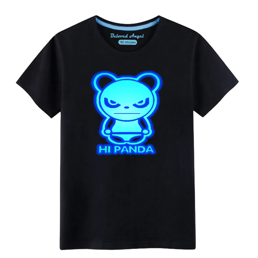 Children Luminous 3D Print T Shirts Boys Girls Tops Kids T-shirts Camiseta Toddler Cartoon Cotton Tee Shirts Summer Baby Clothes