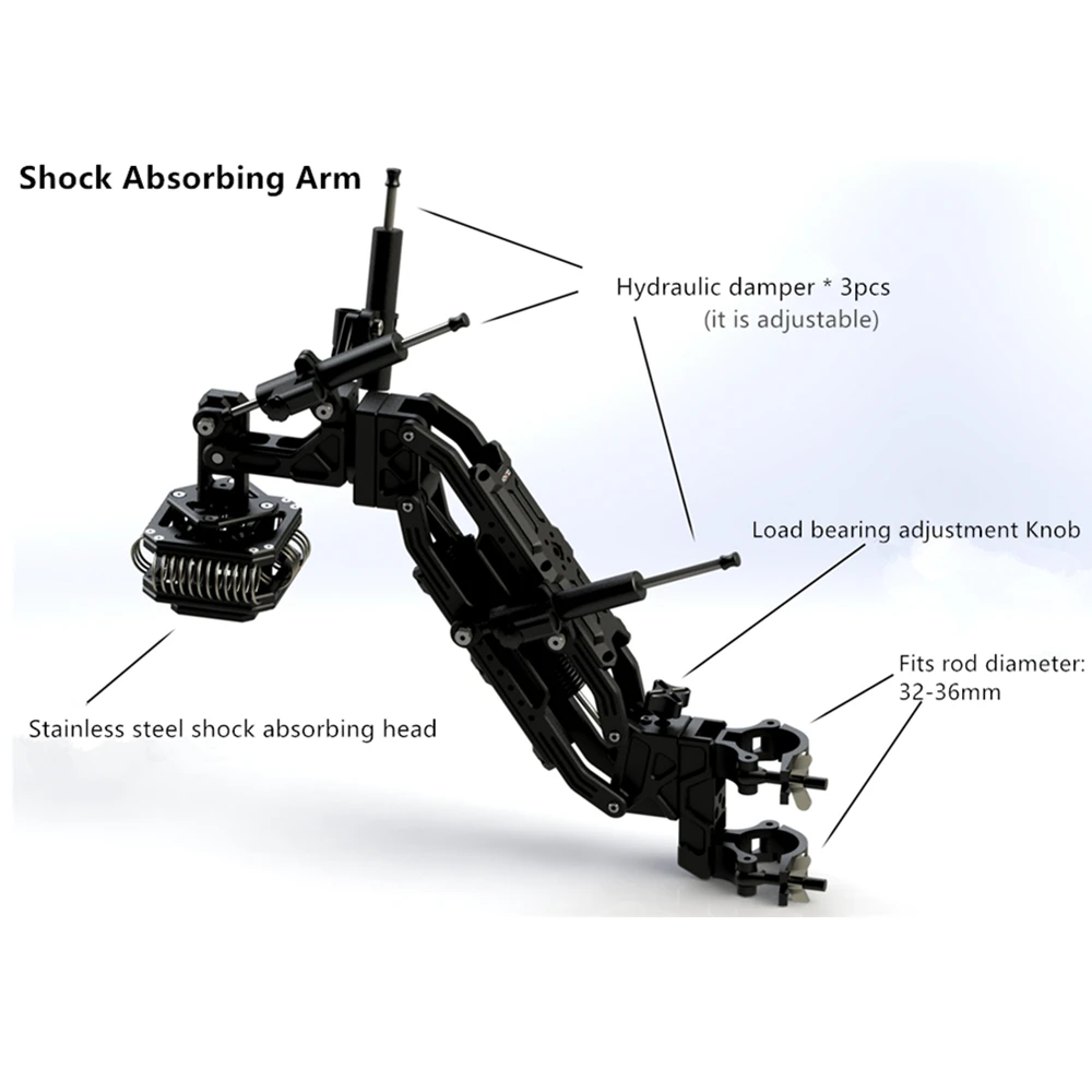 HONTOO Load 11kg Shock Absorbing ARM With 3 Hydraulic Damper Vehicular stabilizer FOR DJI RONIN MX S RS2 RC2 Zhiyun Weebill