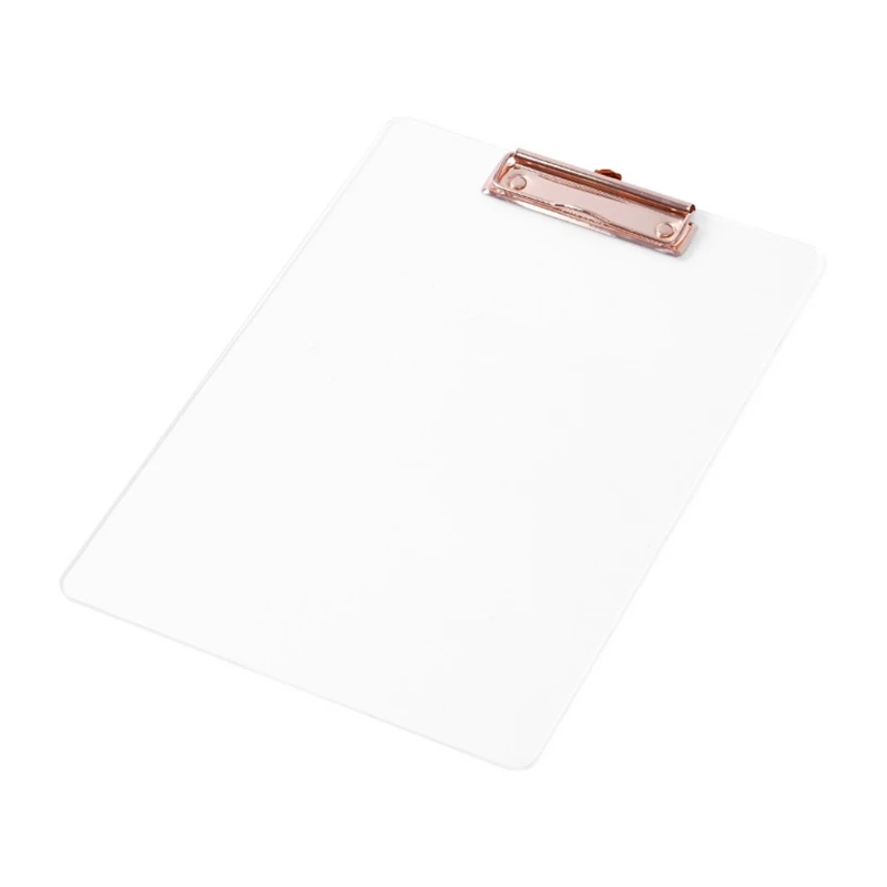 Transparent Acrylic File Clipboard A4 Nursing Clipboard File Folder Metal Page Clip Lightweight Clipboard for Hospital