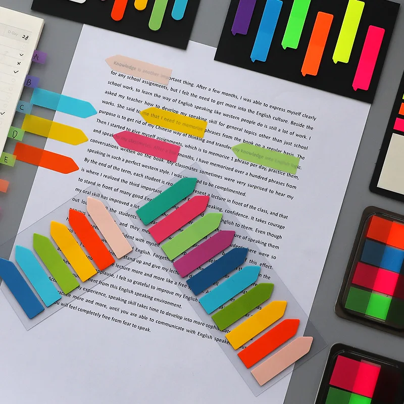 50/120/200Sheets Simplicity Student Memo Pad Sticky Notes Fluorescence Self Adhesive Index Label Stickers School Office Supplies