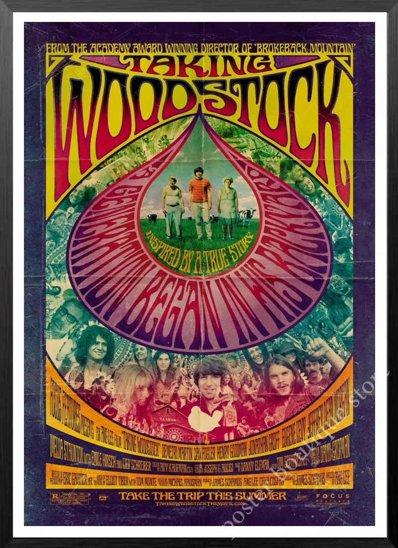 1969 Woodstock rock music festival/retro craft paper decorative painting posters  vintage paper craft Home Decor wall sticker