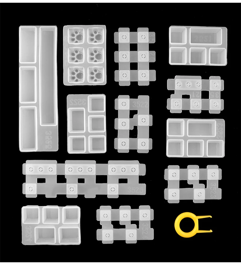 TC156 DIY Set Manual Mechanical Gaming Keyboard Key Caps Resin Clavier Silicon Molds Keycap Mold For Art Epoxy Handmade Crafts