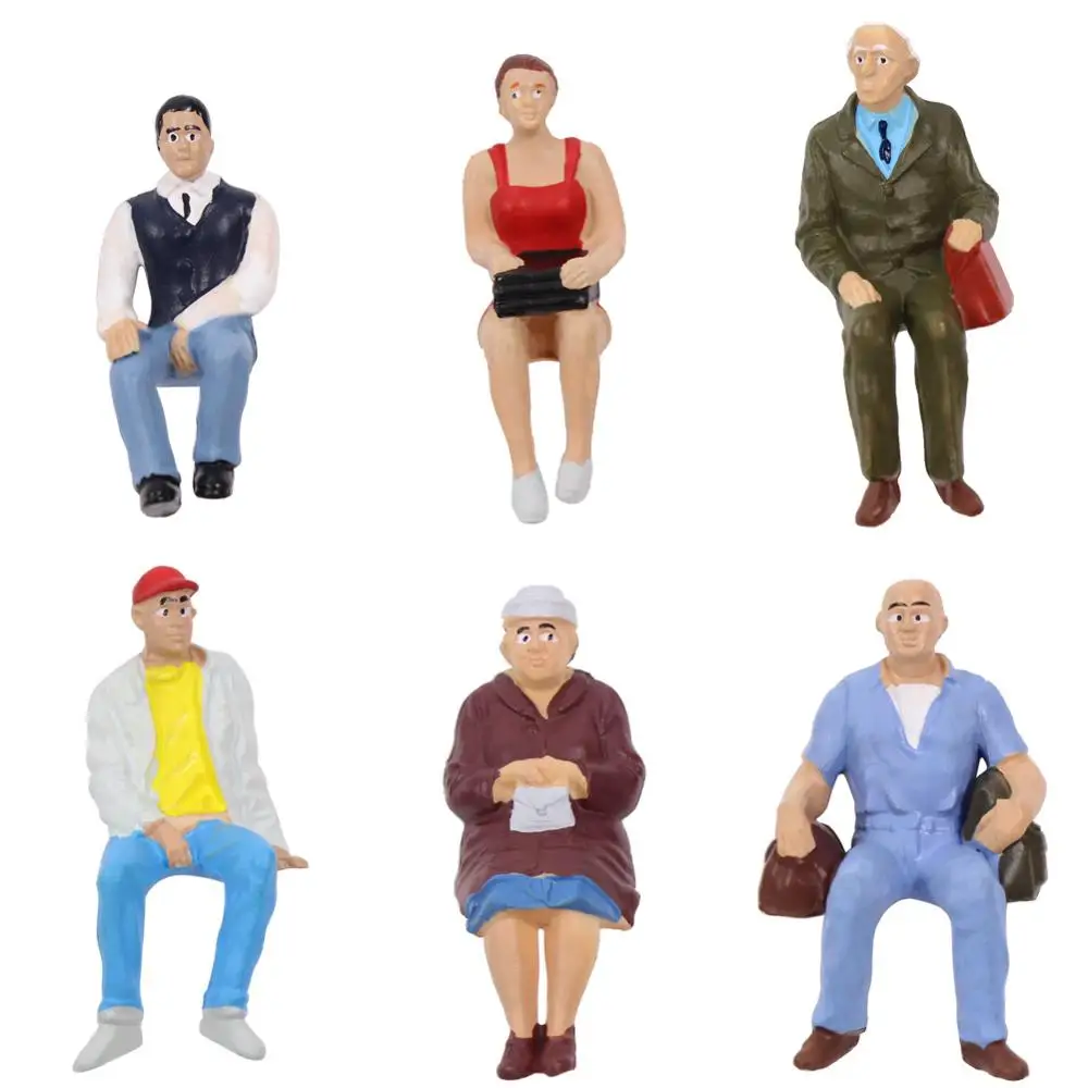 Evemodel 6pcs/12pcs G scale Sitting Figures 1:22.5 1:25 All Seated Painted People Model Railway