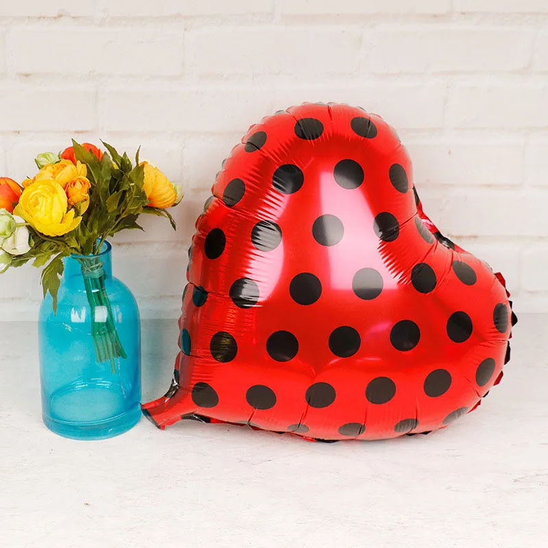 18 Cal rozkloszowana spódnica miłość balon aluminiowy biedronka rozkloszowana spódnica okrągły balon układ urodzinowy świąteczna zabawka dla dzieci