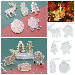 Christmas Tree Elk Pendant Casting Silicone Mould Crystal Epoxy Resin Mold DIY Handmade Craft Jewelry Making Christmas Mold