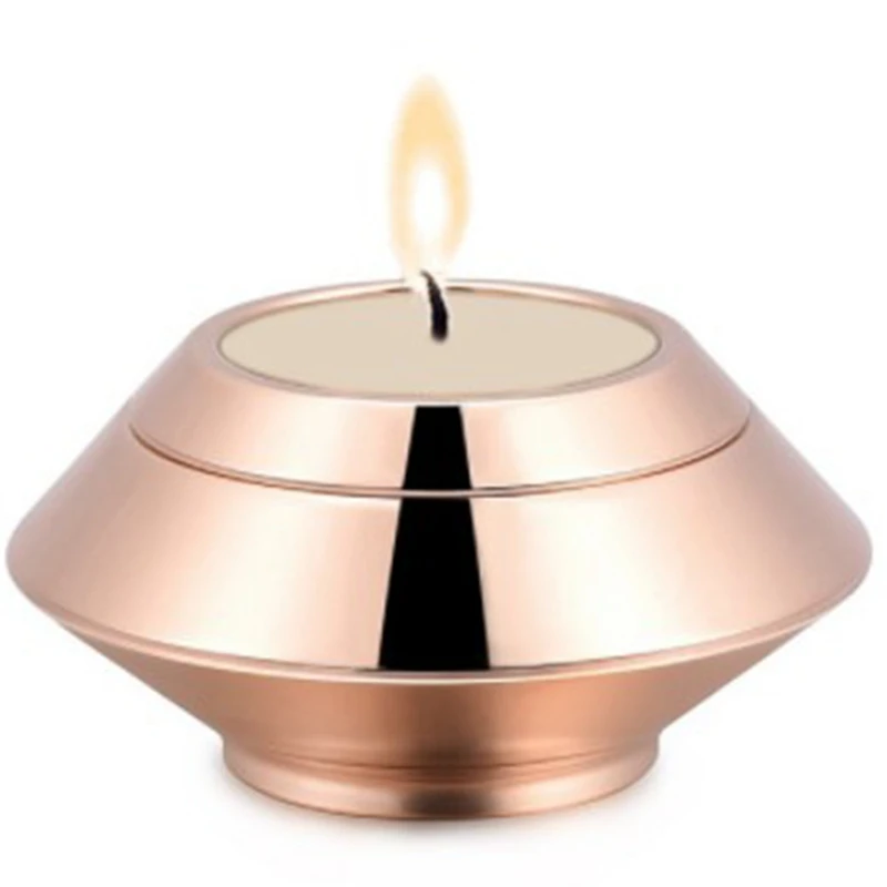 Castiçal de aço inoxidável, cinzas, urnas, lembrança, cremação para animais de estimação, urna humana, lembrança Memorial Candle Holder