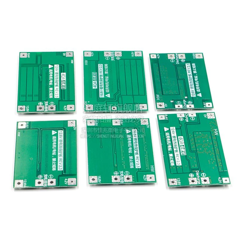 A placa de proteção do carregador de bateria do lítio do Li-íon, 18650 BMS para o motor de broca, aumenta o equilíbrio, 3S, 4S, 40A, 60A, 11.1V,