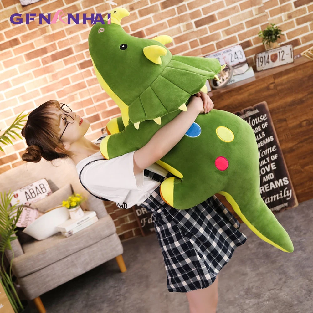 1pc 40-100CM simpatici triceratopo giocattoli di peluche animali creativi bambole di dinosauro farciti cuscino realistico bambini ragazzi regali di compleanno