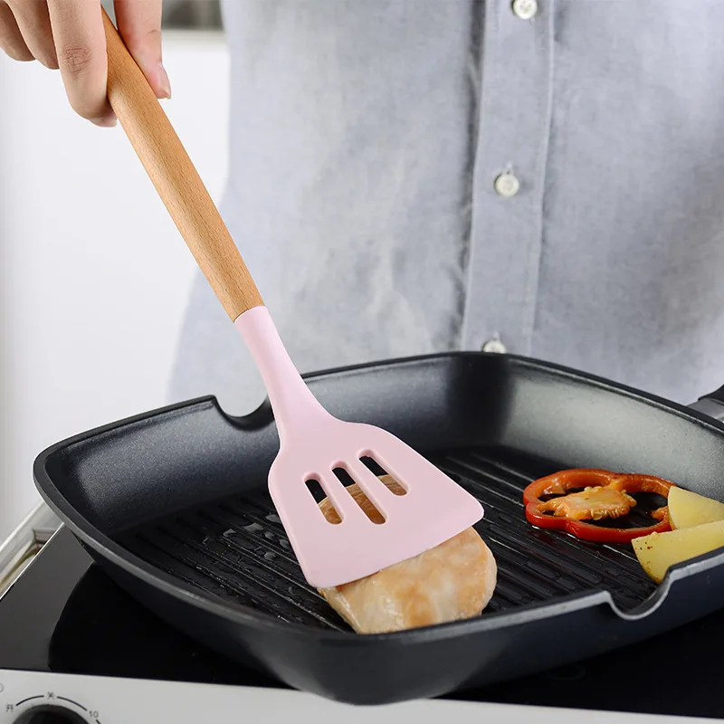 Cooking Tools Premium Silicone Utensils Turner Tongs Spatula Soup Spoon Non-stick Shovel Oil Brush Kitchen Tools