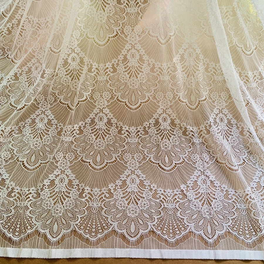 

Decor Ribbon Lace Fabric Top Quality Wedding Dress Lace Material Bridal Gown SEW Laces Off White