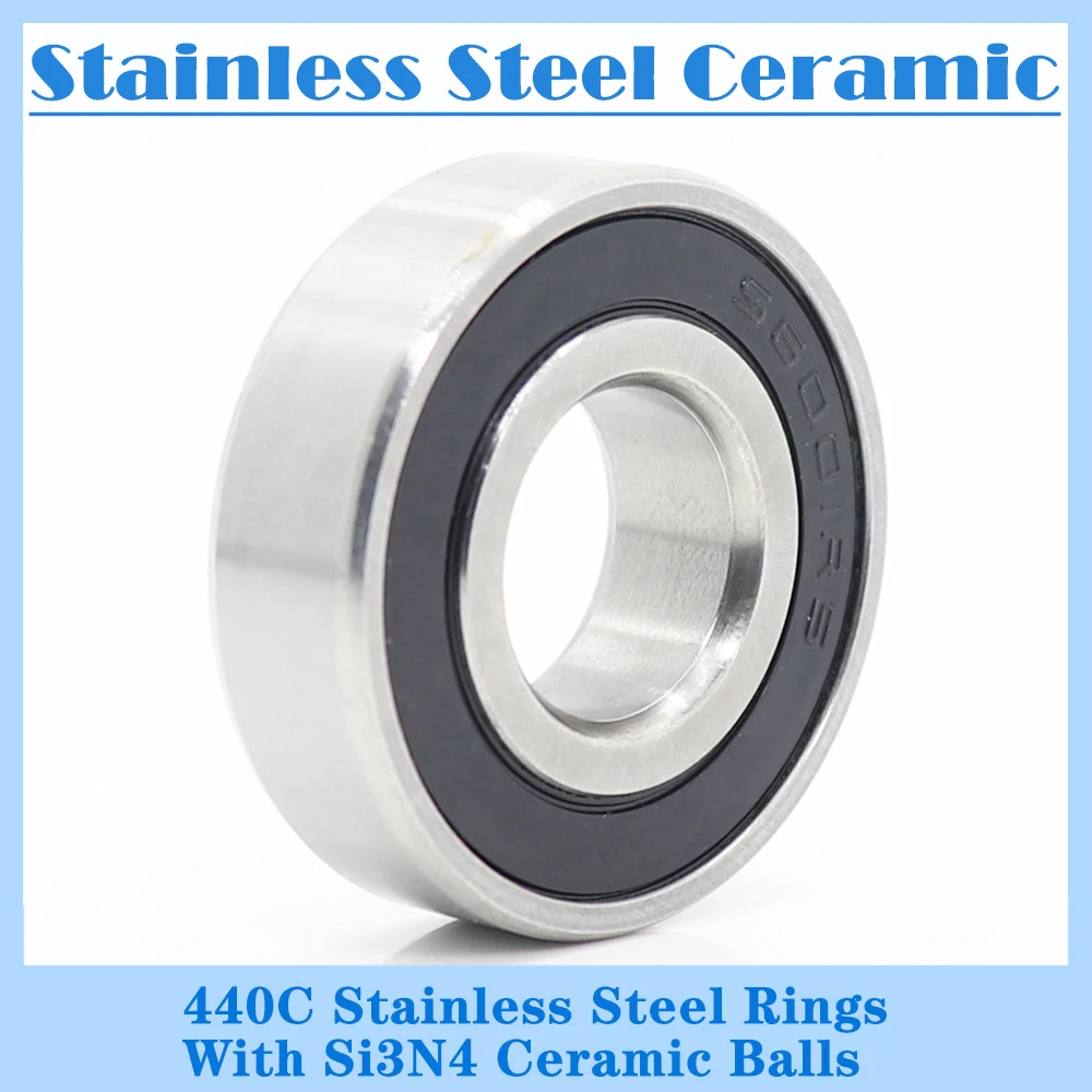 

Bearings 6000 6001 ( 1 PC ) Bicycle Hub Wheel Hybrid 440C Stainless Steel Rings With Si3N4 Ceramic Balls Bearing S6000 S6001