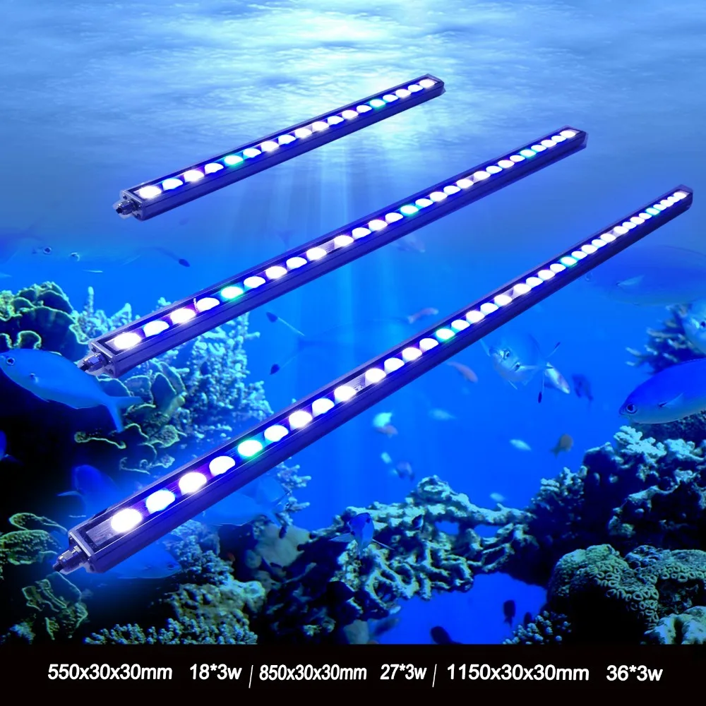 Bluetooth 54W 81W 108W LED Aquarium Light Bar Waterproof Light For Reef Coral Growth Fish Tank Lamp Lighting Grow Lighting Home