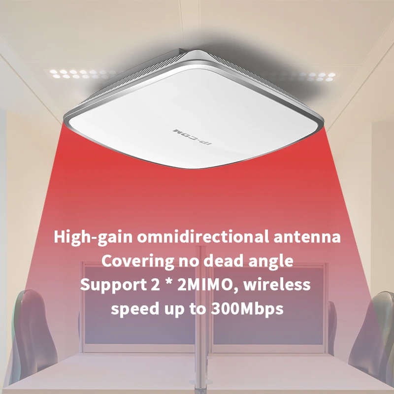 Imagem -02 - Ipcom-repetidor de Teto Wi-fi W40ap 11n 300mbps Ponto de Acesso Poe Repetidor de Teto Interno