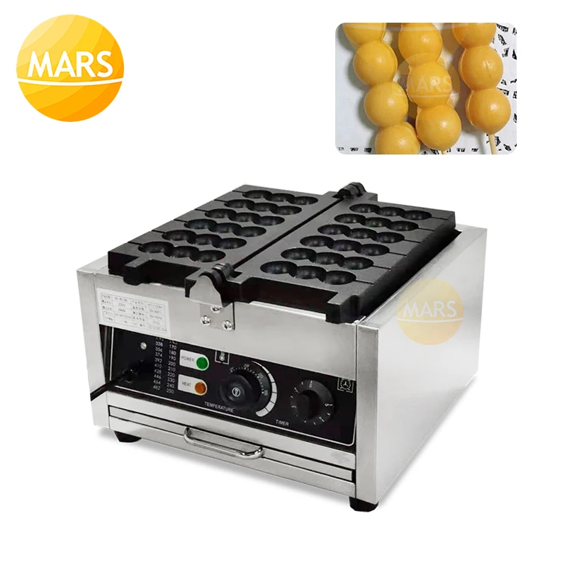 معدات الوجبات الخفيفة سيخ صانع الوافل غير عصا توكوياكي الكرة على شكل وافل بيكر السمان البيض سيخ شواء فرن