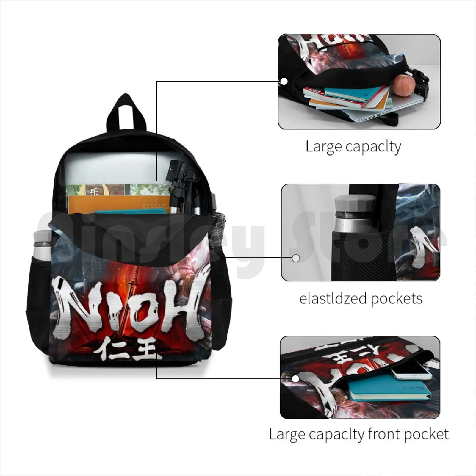 Nioh ransel Hiking luar ruangan kedap air perjalanan Kemah Nioh Dark soulne video game Bloodborne Yokai Sekiro