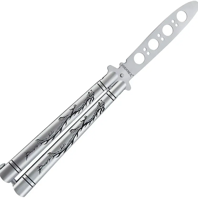 Beginner Butterfly Knife Practice Knife Training Knife All-Steel Butterfly Oil Hair Pocket Foldable Comb Brush Blade Csgo