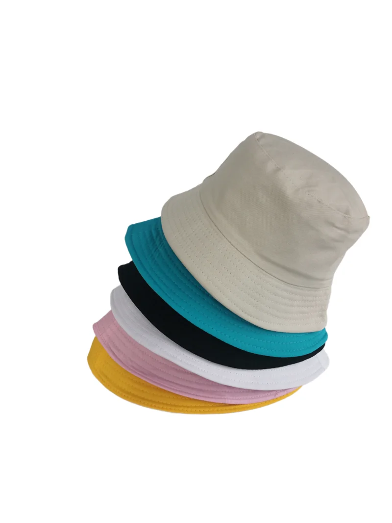 Spring Autumn Children\'s solid Bucket Hats Sun Hat Girls Boys Outdoor Beach Hat Camping Fishing Cap Casual Panama Cap kids