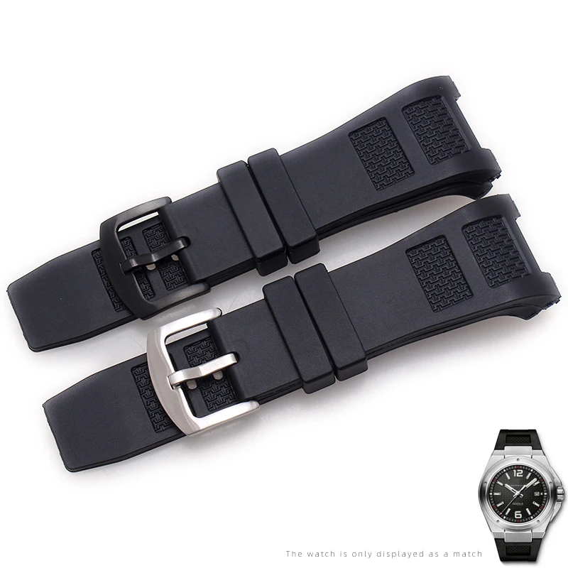 Silicone Watch band Men Model For IWC Engineer Series IW323601 IW376501 IW322503 Rubber Notch black Watch strap 30x16mm Bracelet