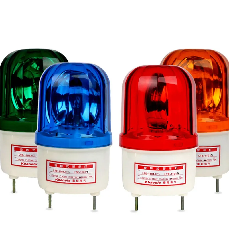 Rotate Sound and Light Alarm Lamp LTE-1101J Red Green Blue Yellow 12V 24V 48V 110V 220V 380V Waterproof Warning Light 10W