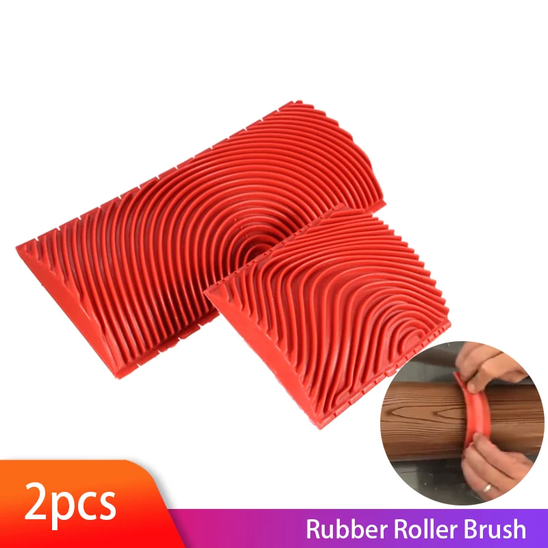 1 Pcs Rubber Roller Brush Imitation Wood Graining Wall Painting Home Decoration Art Embossing DIY Brushing Painting Tools