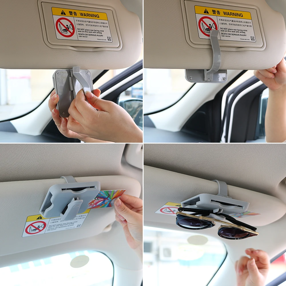 Car Sun Visor Clip High-speed IC Card Clip Sunglasses Holder Auto Parking Card Holder Car Organizer Car-styling