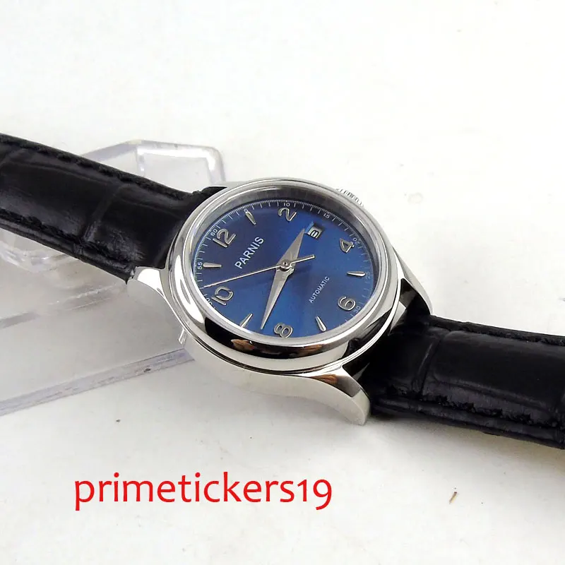 26mm PARNIS blue dial luminous date automatic movement  ladys watch PA1069