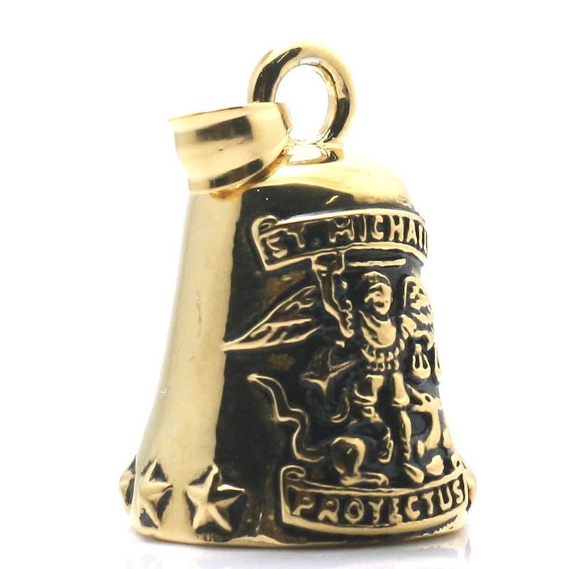 New Arrival Unisex 316L Stainless Steel Star Cool Archangel SAINT MICHAEL PROTECT US Bell Pendant