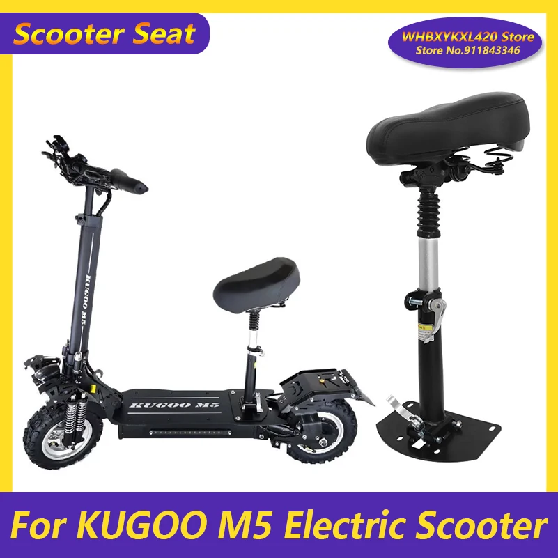 For KUGOO M5 10 Inch Electric Scooter Saddle Foldable Height Adjustable Shock-Absorbing Folding Seat Chair Shock  Post