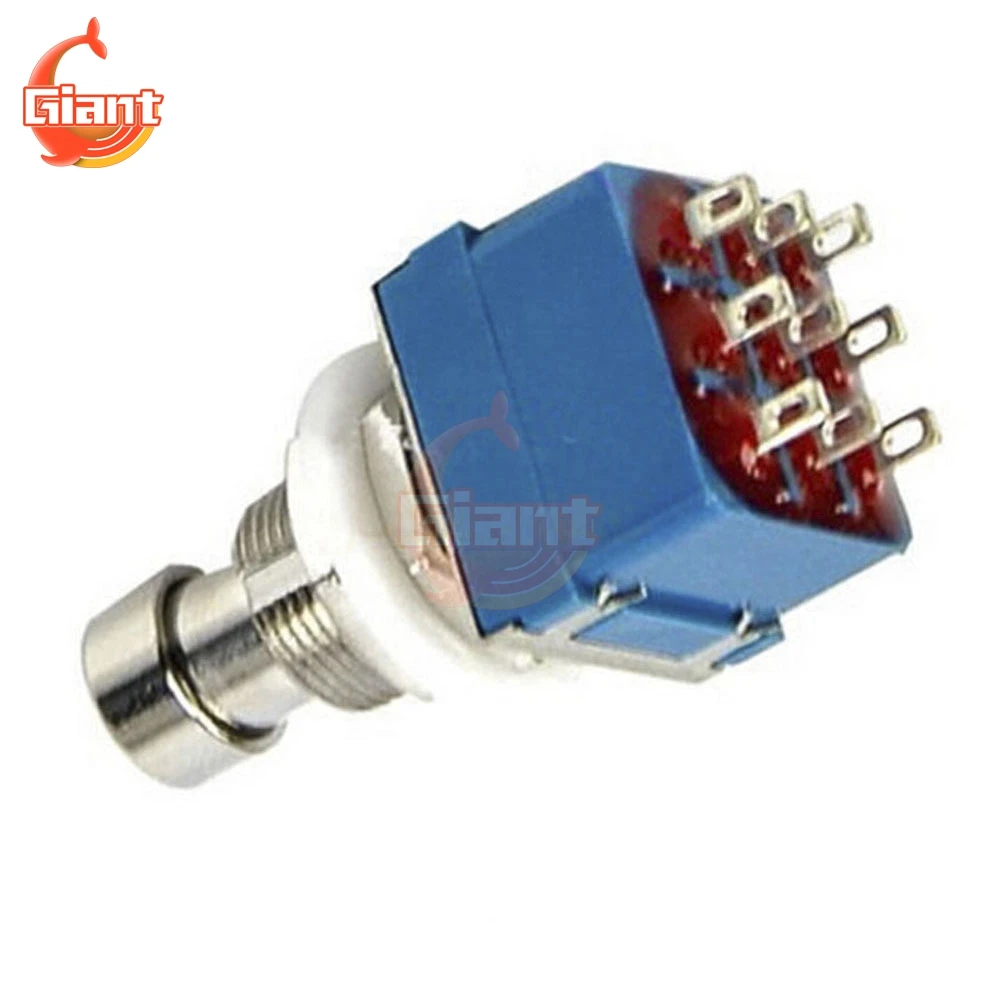 Push Button Metal Alloy 3PDT 9 Pins Box Stomp Guitar Effect Pedal Foot Switch True Bypass