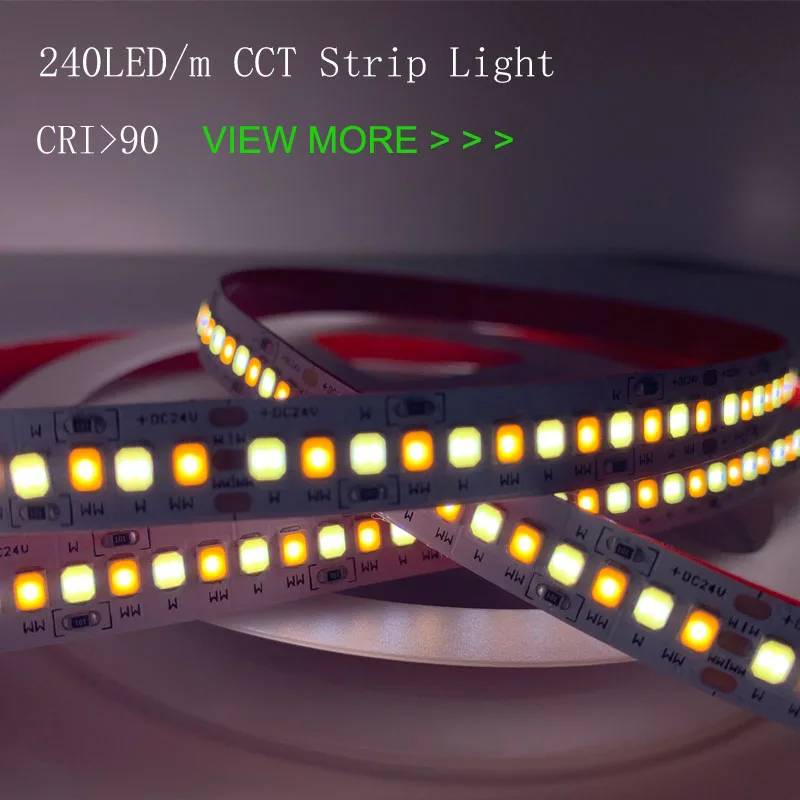 5m 2018 Neuer LED-Streifen mit hohem CRI 90 4000K 240LED/m 24V 2835 0,2W Warmweiß 1800lm/m für Zuhause – Detail 1