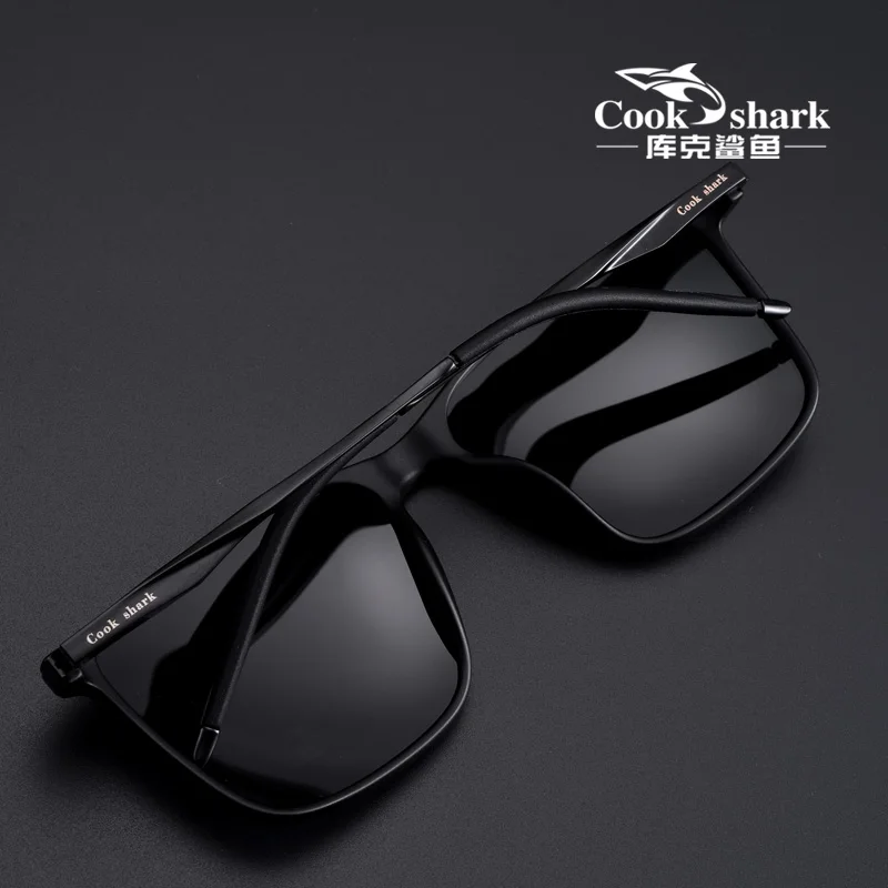 Cook Shark polarized sunglasses men\'s sunglasses women\'s UV protection driving special color-changing glasses trend personality