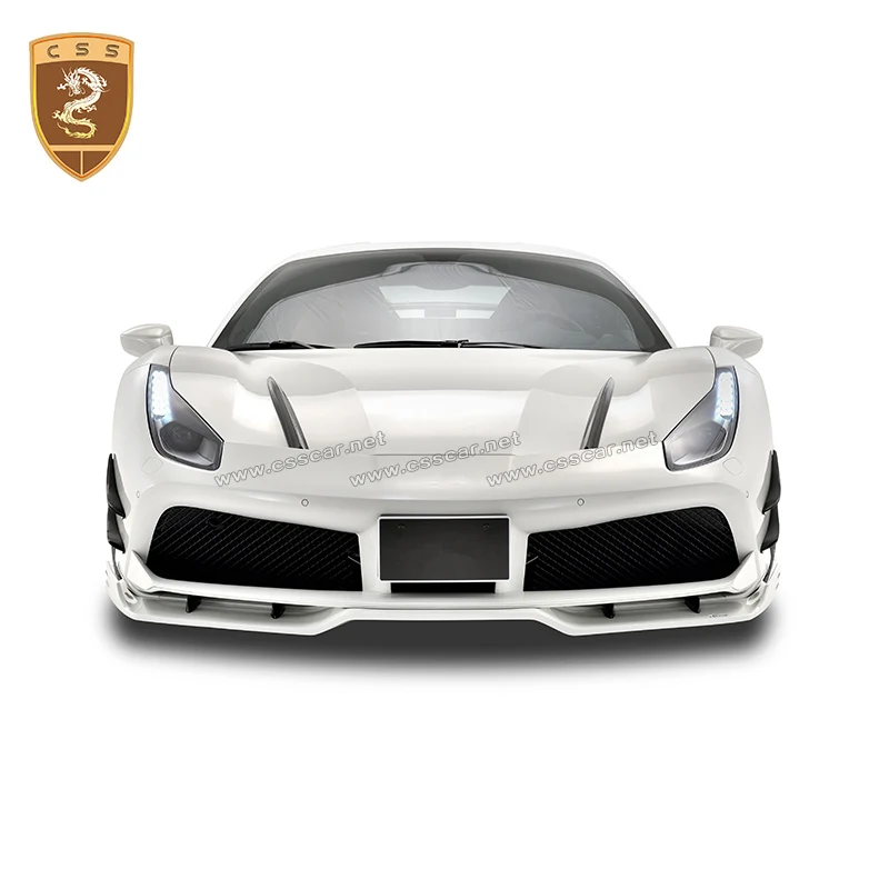 2015-2019 Real Carbon Fiber Rowen Style Front Lip Fit ForFerrari 488 GTB Spider Front Bumper Lower Splitter Lip