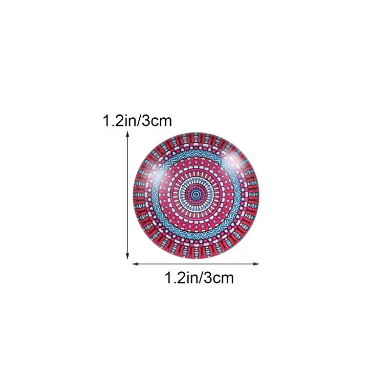 6pcs Mandala Fridge Magnets Glass Refrigerator Magnet Whiteboard Magnets Home Decoration (Random Pattern)