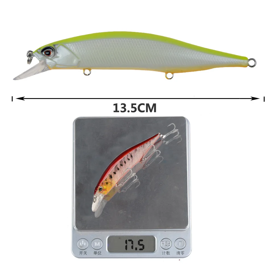 Minnow Flotante 13,5 cm 17,5g – Crankbait Wobbler para Lubina - imagen 4