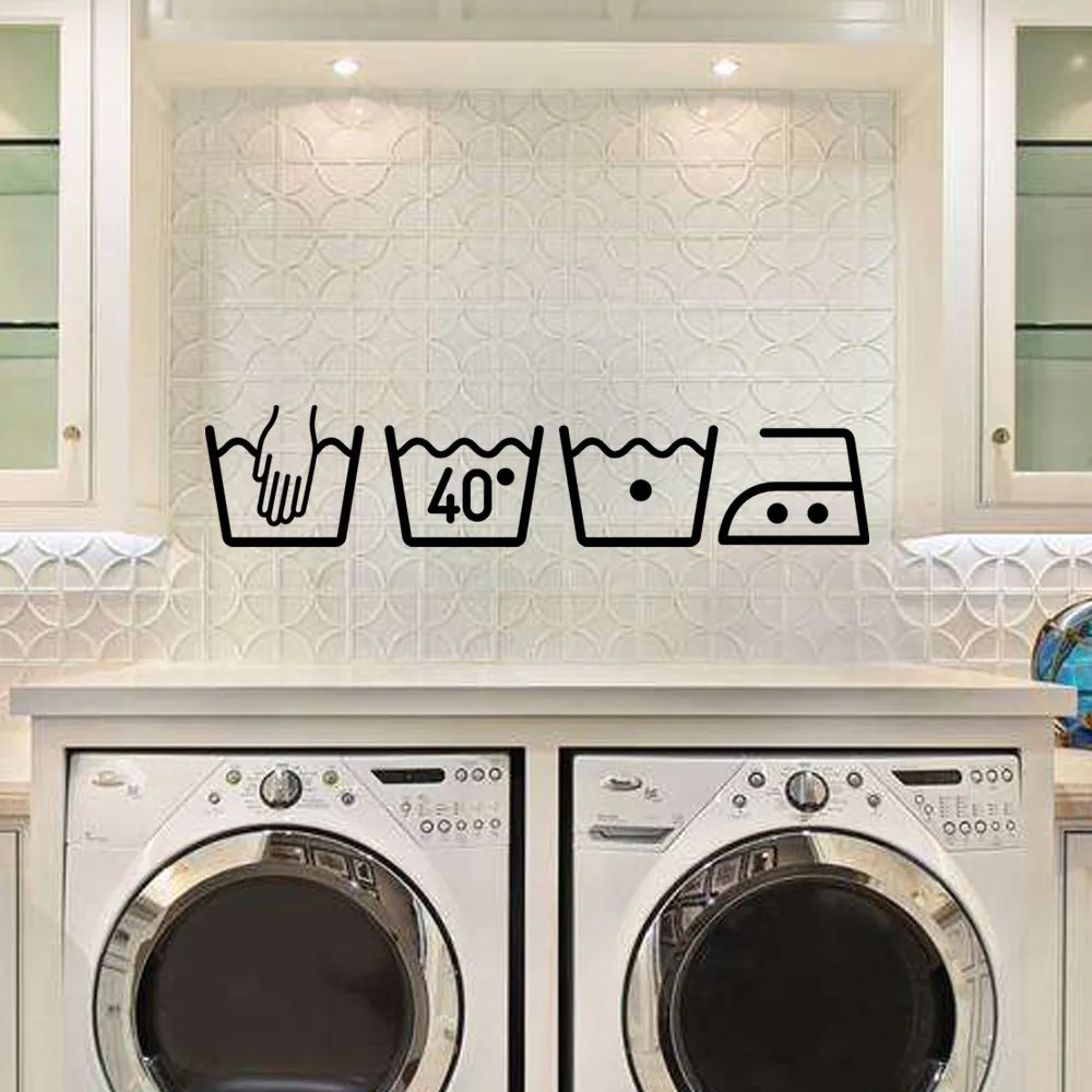 

Hot Sale Washing Machine Home Decor Laundry Room Decoration Removable Art Wall Sticker Vinyl Mural Decal