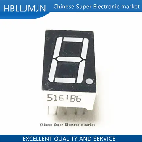 10PCS LD-5161BG 1 Digit 0.56" GREEN 7 SEGMENT LED DISPLAY COMMON ANODE Cathode DIP-10