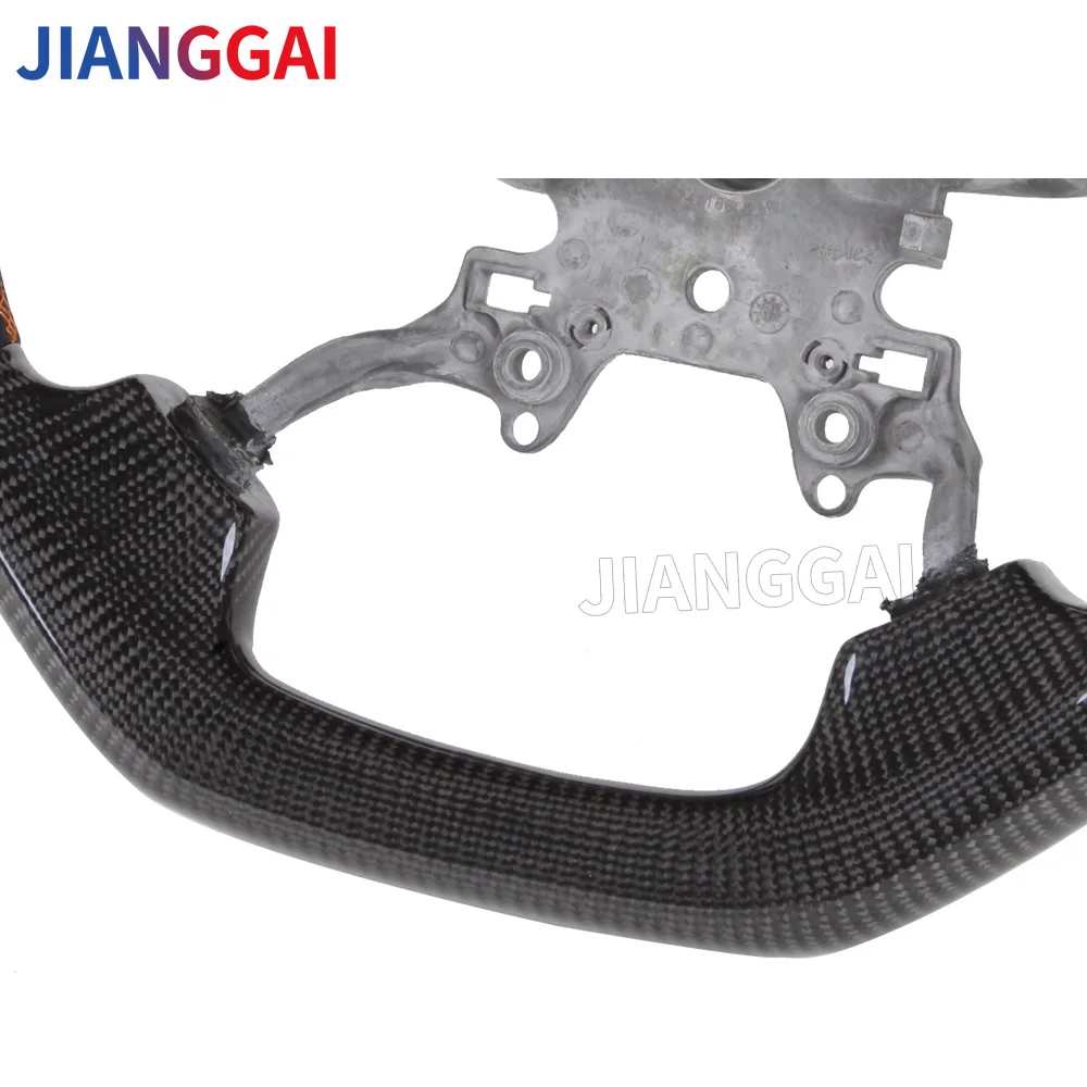 Steering Wheel Carbon Fiber Perforated Leather Fit For Land Rover Freelander 2 2007-2015