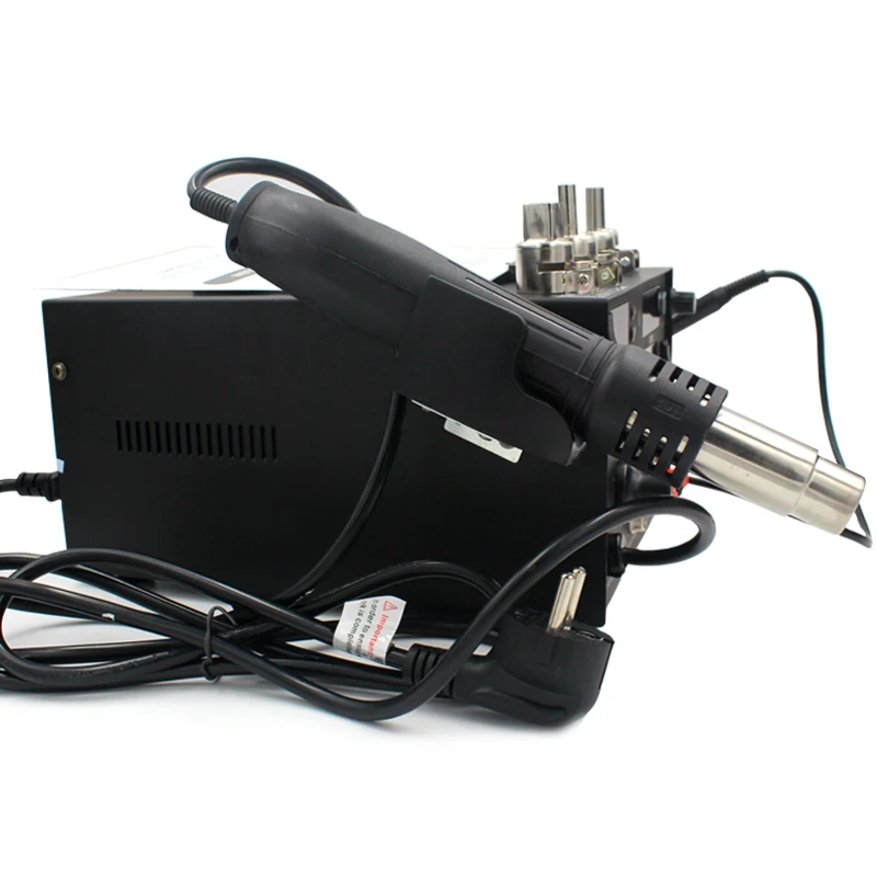 Saike 909D Soldering Iron  220V 110V Hot Air Gun Station+Soldering iron+DC Power supply 3in1 electric rework station Adjustable