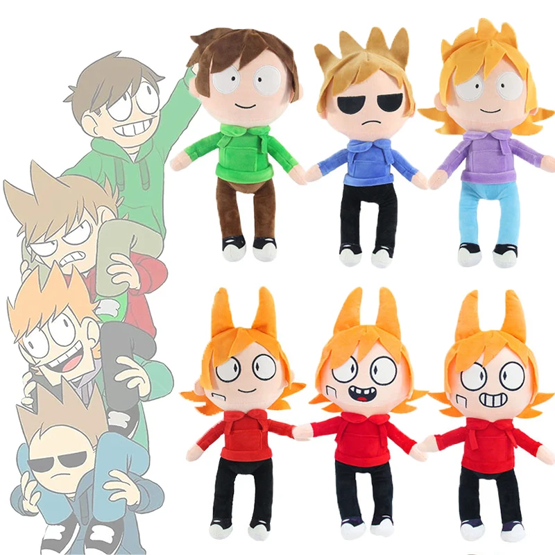 Cartoon Eddsworld Plush Toy Tord Edd Matt Toms Plushie Stuffed Doll Soft Anime Pillow Gift for Kids Children Birthday Christmas