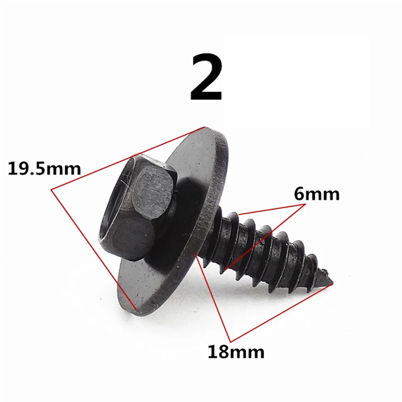 10Pcs Multipurpose Self-tapping Screws External Hex Black screws Furniture outdoor fasteners Hardware Accessories