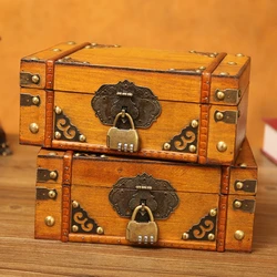 Handmade Jewelery Box Vintage Wooden Storage Box Book Storage Box Organizer Treasure Case Chest Organizer