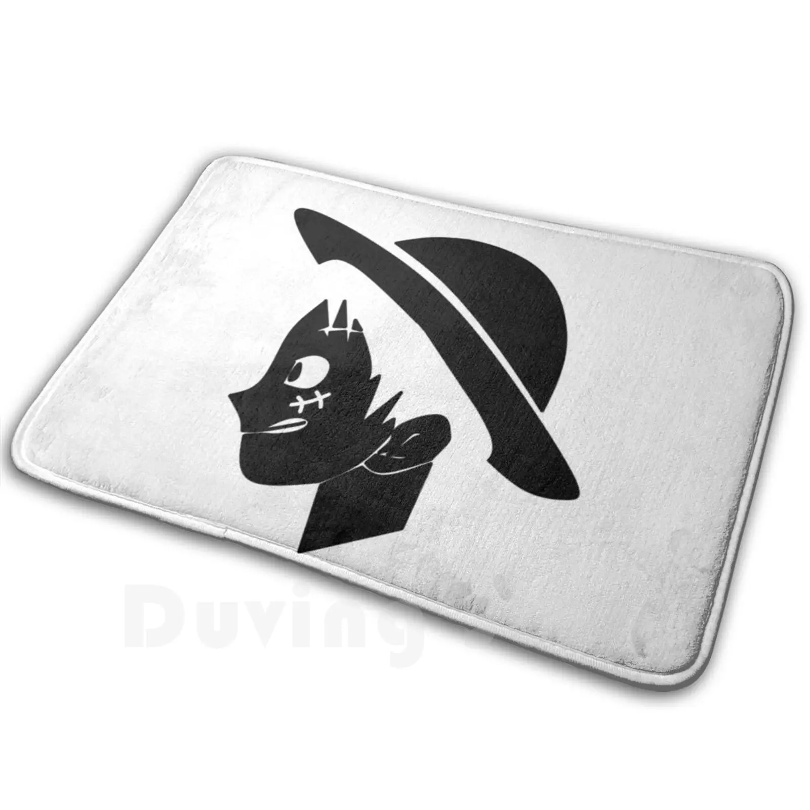 Luffy Face Black And White , Anime Carpet Mat Rug Cushion Soft Non-Slip Anime Bleach Manga