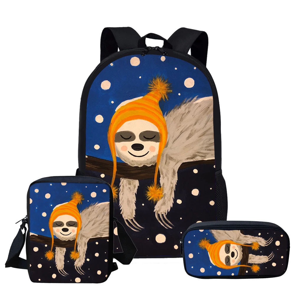 Forudesigns Leuke Luiaard Print Schooltassen Voor Meisjes Jongens Primaire Schooltas Kinderen Rugzak 3 Stks/set Bookbags Mochila Escolar