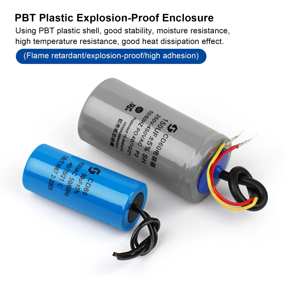 CD60 Começando Capacitor Motor Run, 450V, 50 75 100 150 200 250 300 350 400UF, 2 PCes