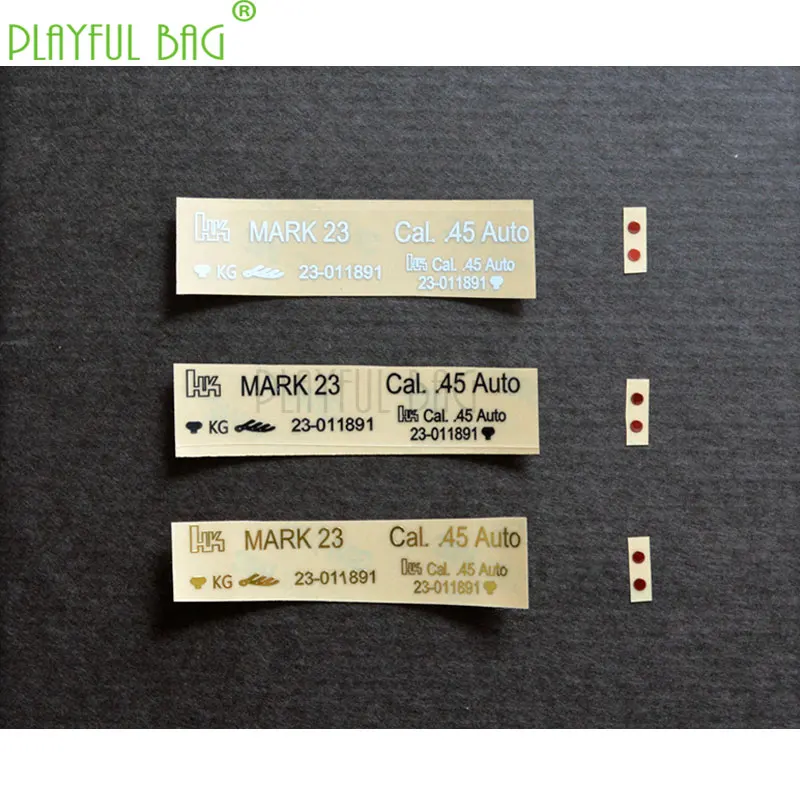 

Outdoor sports fun toy gun HK mk23 metal sticker electric burst Jinming m4 SCAR LDT416aka74 DIY accessories L45
