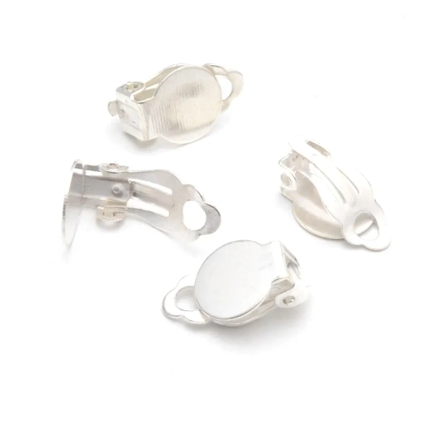 Jewelry Findings Diy 10PCS Metal Iron With holes Flat Blank Ear Clip for Earring Jewelry Accessories